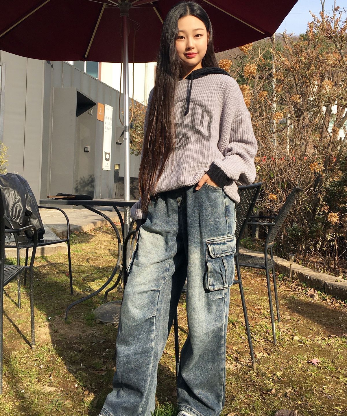 티미유(TMIU) 후드 레터링스웨터