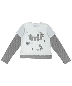 스트라이프 레이어드 티셔츠