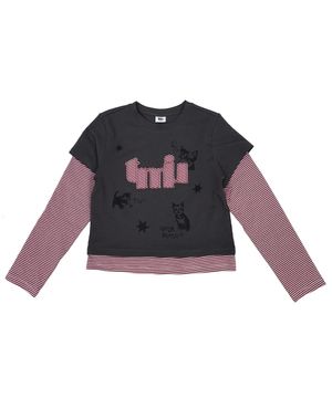 스트라이프 레이어드 티셔츠