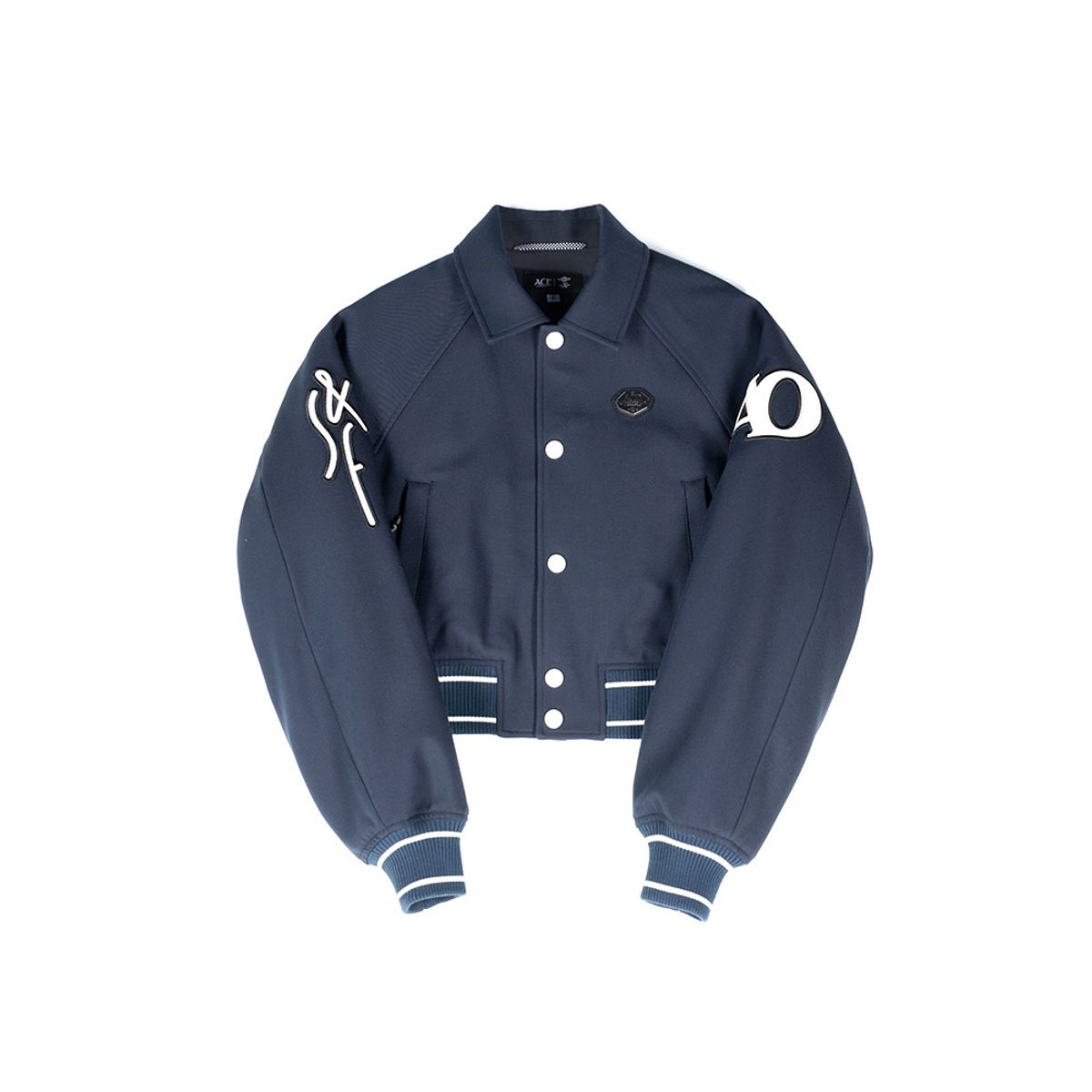 아첼레란도(ACCELERANDO) ES08CNY 바시니 패딩 바머 크롭 자켓 Navy women