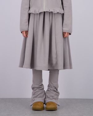 FLEECE MIDI WARMER SKIRT_MELANGE GREY