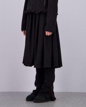 FLEECE MIDI WARMER SKIRT_BLACK