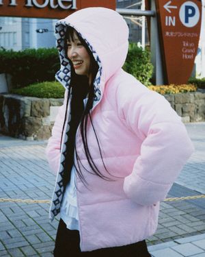 REVERSIBLE HOOD PADDED JACKET_PALE BLUE