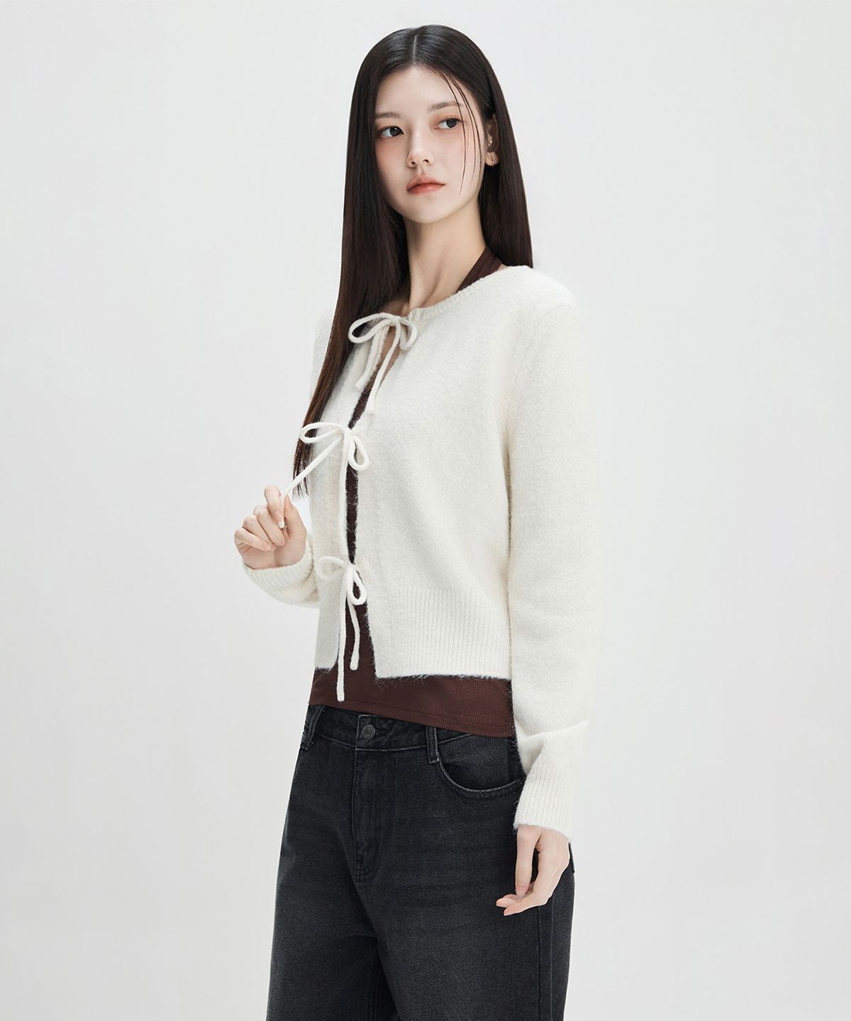 미쏘(MIXXO) 투웨이 리본 스웨터_MIWCKG114T