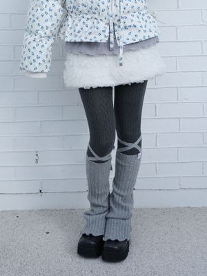 레이스 롱 니트 워머(그레이)