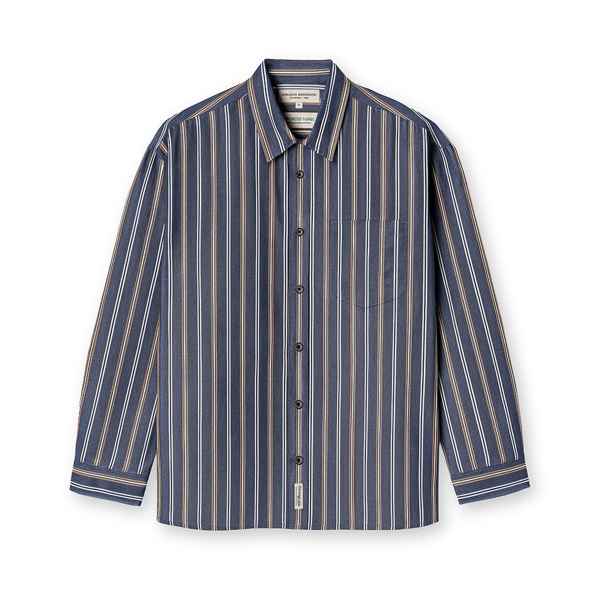 에든버러클럽(EDINBURGH CLUB) OVER FIT STRIPED SHIRT [NAVY]