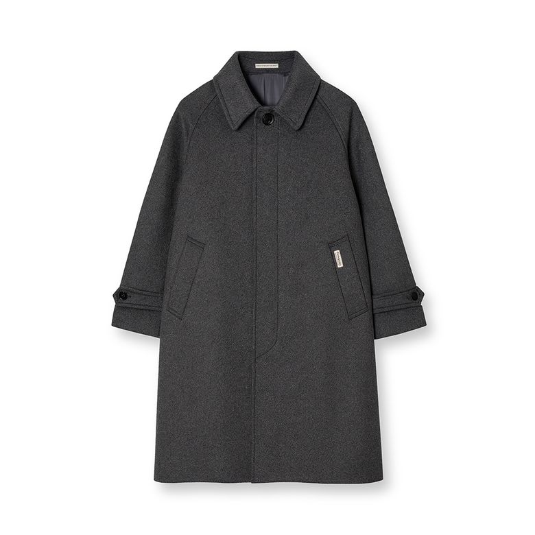 WOOL BONDING BALMACAAN COAT [C/GREY]