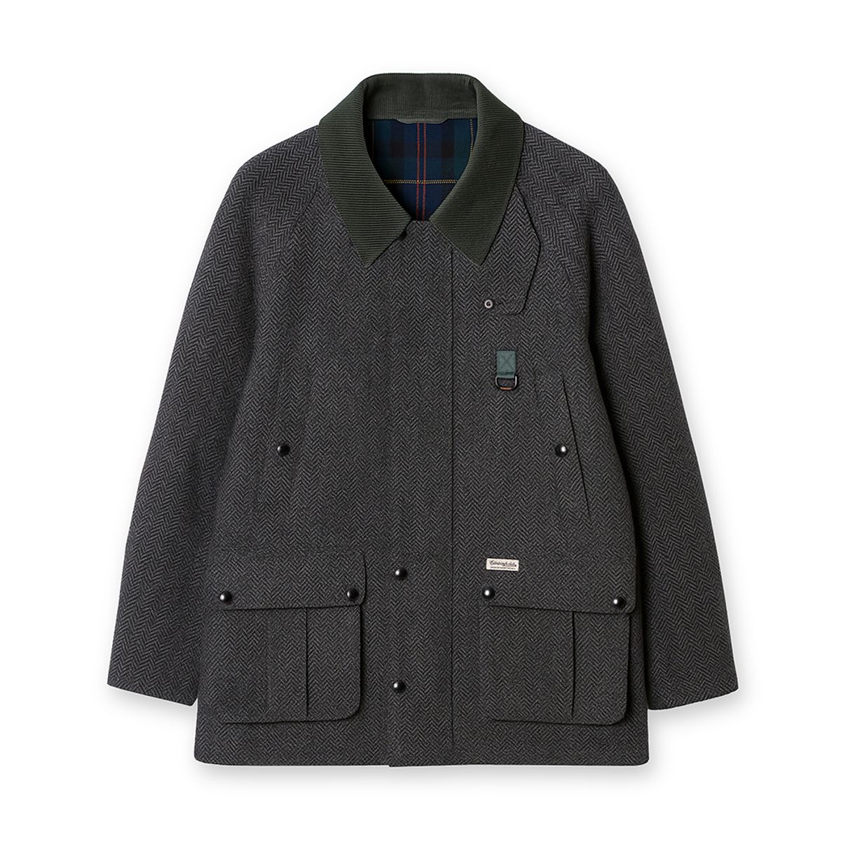 에든버러클럽(EDINBURGH CLUB) WOOL BLENDED HERRINGBONE MID HUNTING JACKET [C/GREY]