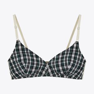 타탄체크 삼각 브라렛_그린