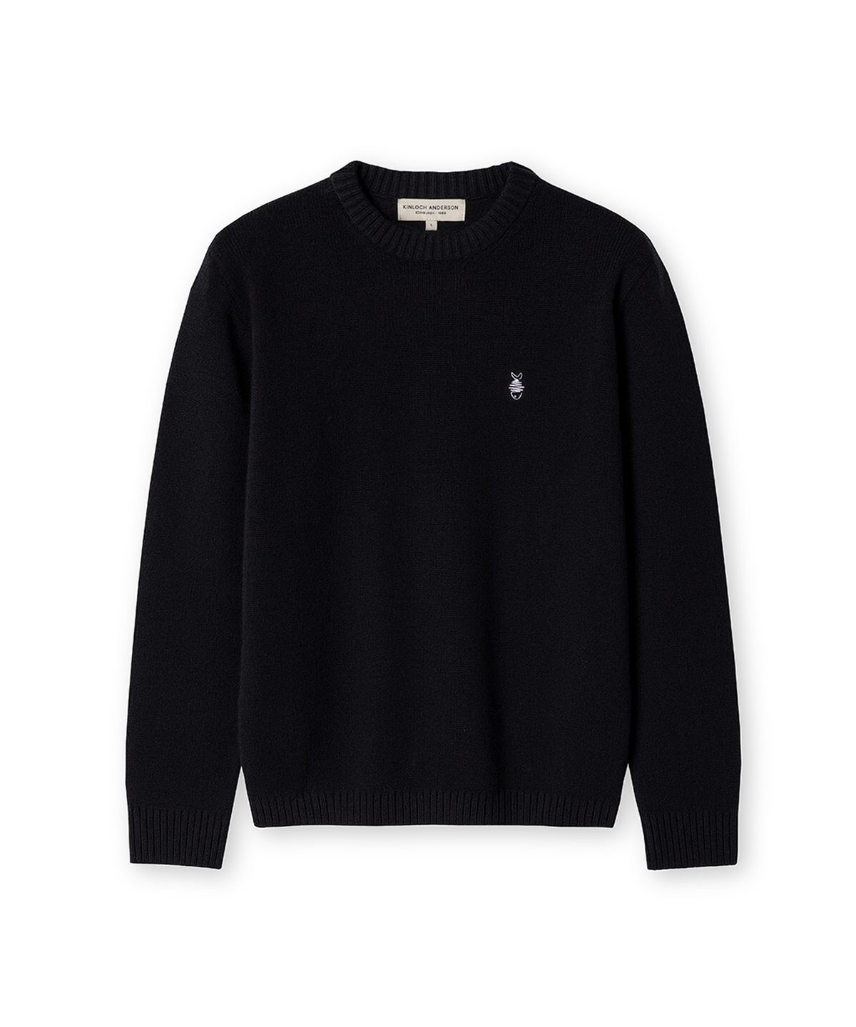 에든버러클럽(EDINBURGH CLUB) SHETLAND WOOL FISH KNIT [BLACK]
