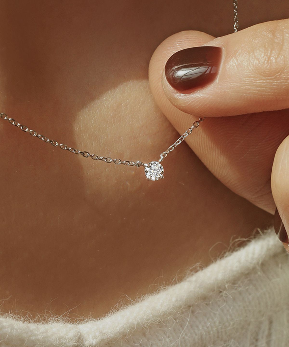 러비앤비(LOVEENB) [14K gold]  베일 1부5리 0.17ct 랩다이아 목걸이