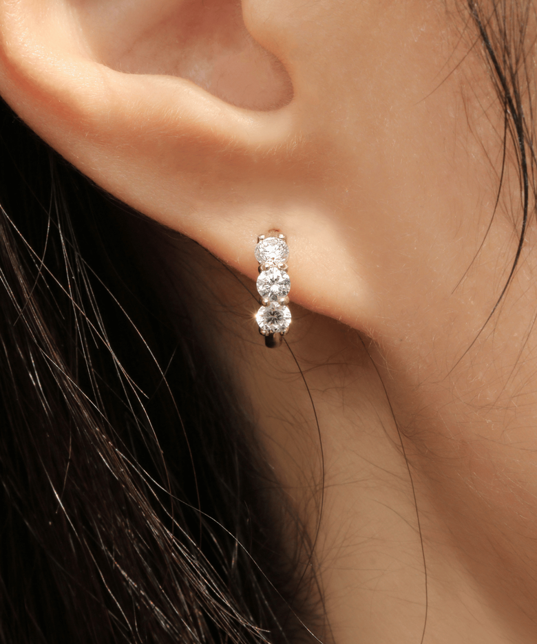 [14K gold] 글로우 1부 0.1ct 랩다이아 귀걸이