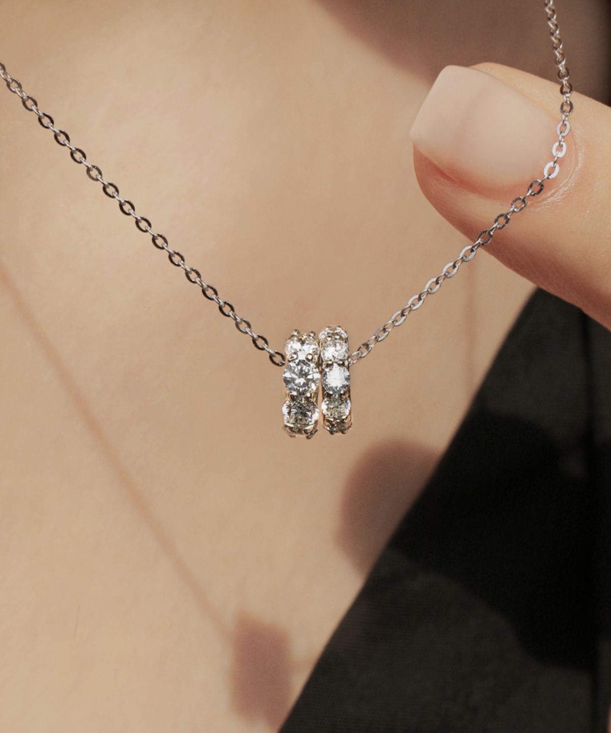러비앤비(LOVEENB) [14K gold]  글로우 1부 0.1ct 랩다이아 참펜던트 (2size)