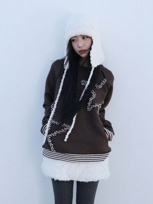 스타 레이어드 스웻셔츠(브라운)