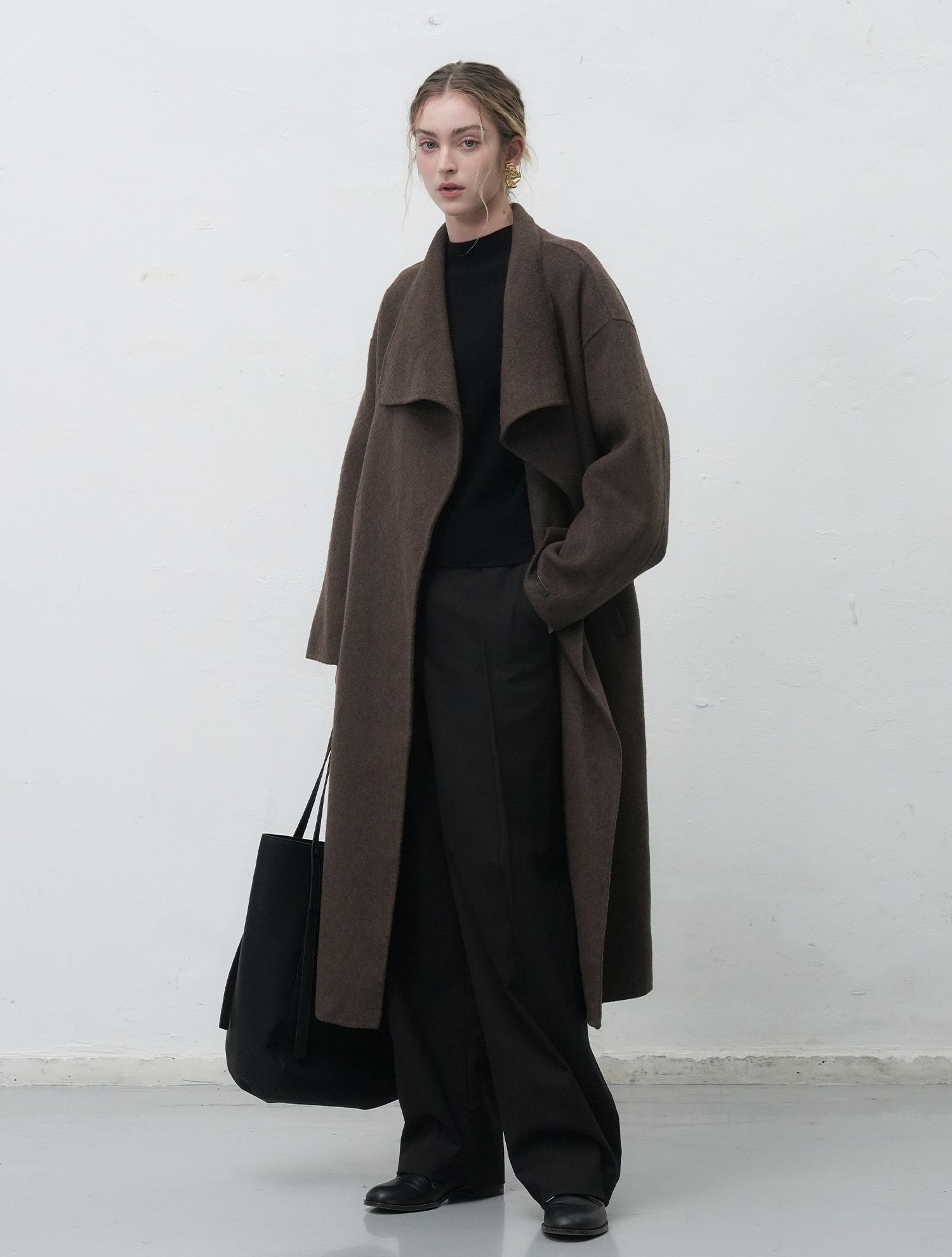 MUSINSA公式 | GENERAL IDEA ハンドメイドショールカラー ロングコート