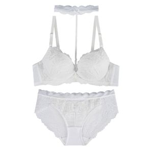 WHITE PEARL 초커 레이스 브라 팬티 세트_화이트