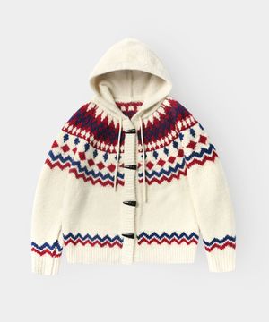 노르딕 후드 니트 가디건_베이지