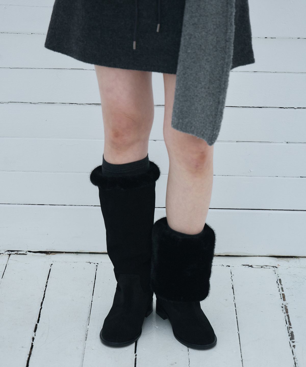 호와스(HOWUS) GRAND FUR LONG BOOTS (BLACK)