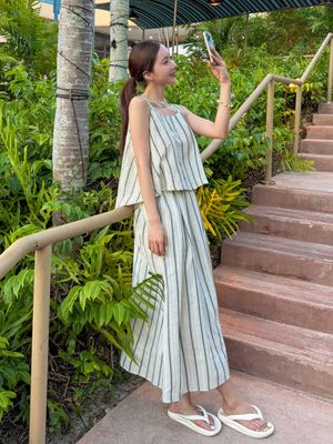 어론 린넨 나시+스커트 세트