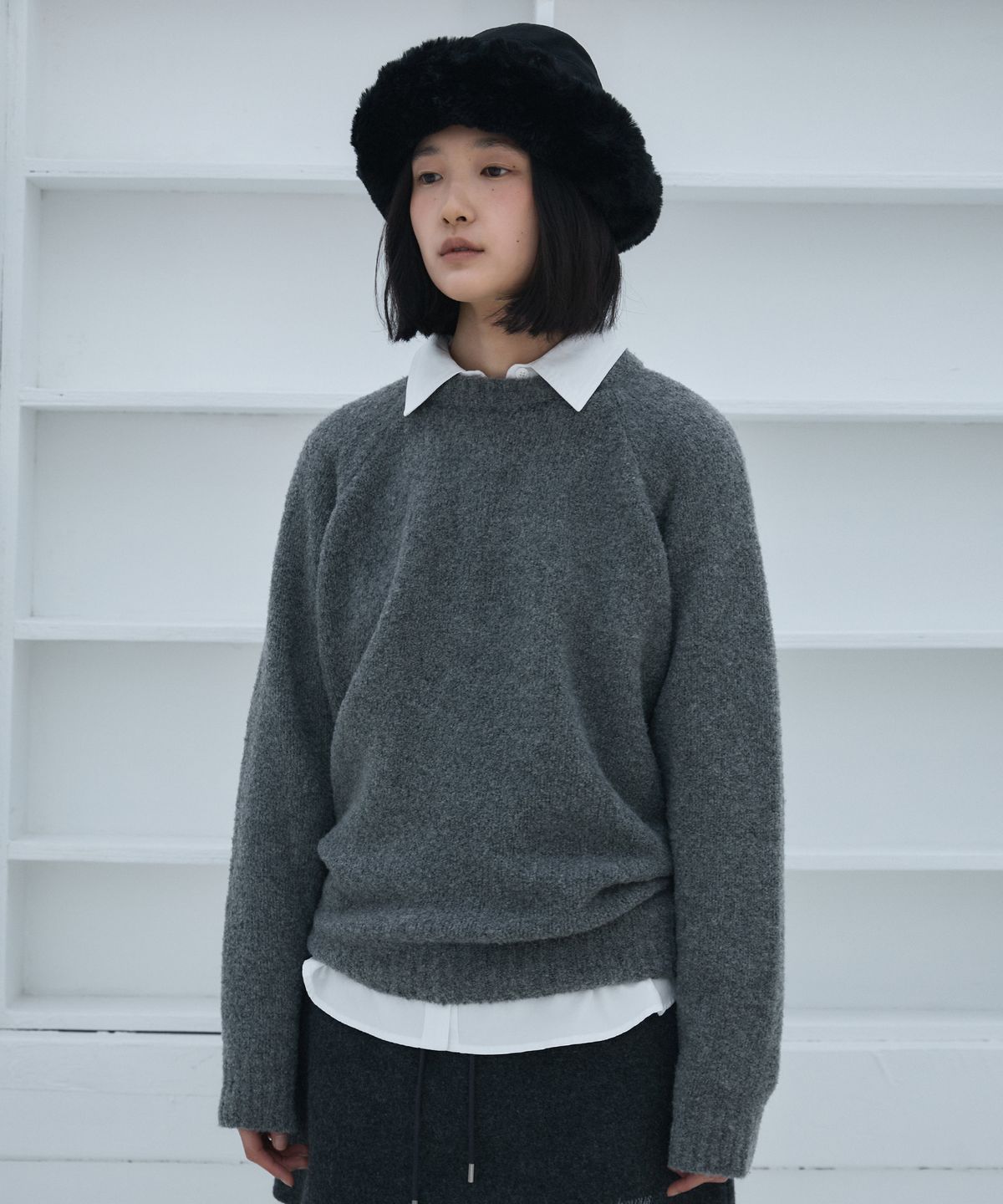 호와스(HOWUS) WOOL SOFT OVERFIT KNIT (GRAY)