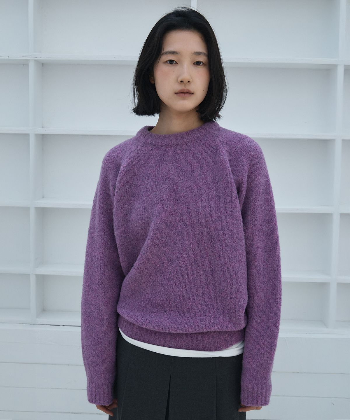 호와스(HOWUS) WOOL SOFT OVERFIT KNIT (PURPLE)
