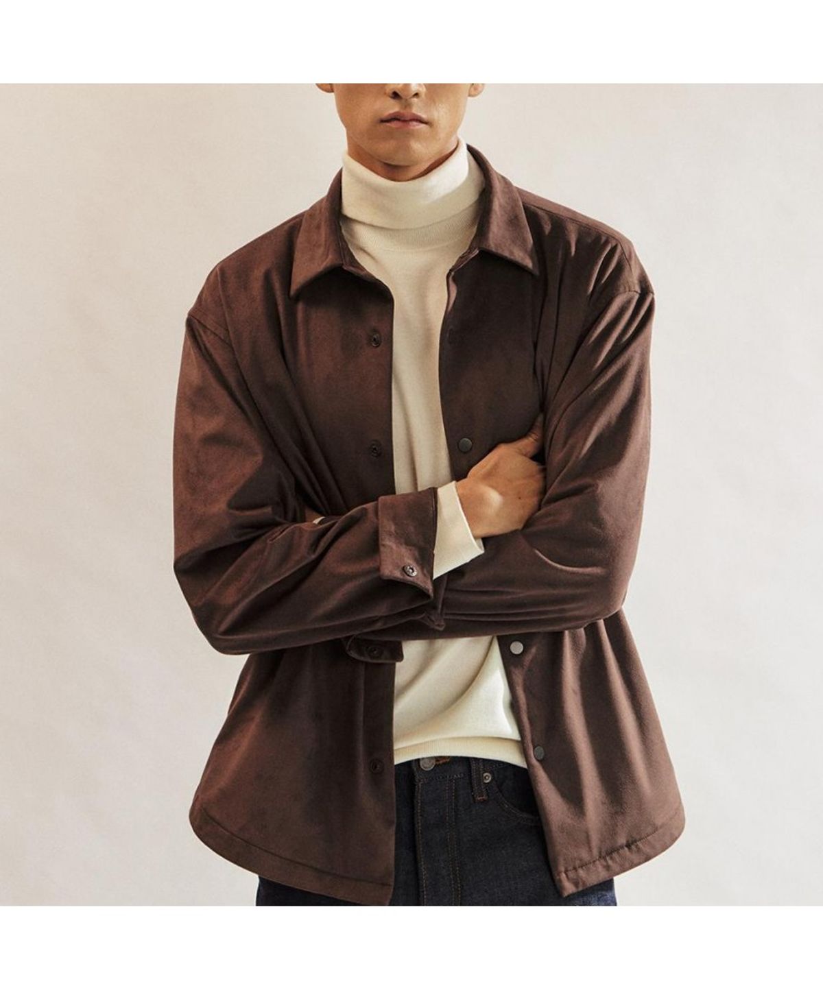 닥스셔츠(DAKS SHIRTS) 폴리혼방 노케어 스웨이드 캐주얼 셔켓_DLA1SHCL190W1
