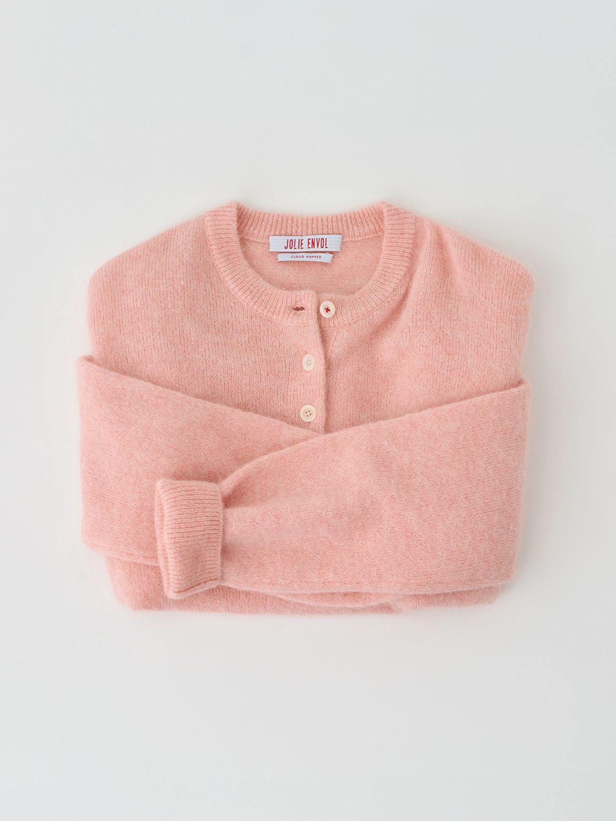 졸리앙볼(JOLIEENVOL) Alpaca Wool Henry Sweater - over fit (powdered rose)