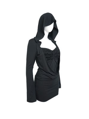 드래이프 후디 드레스 [블랙]