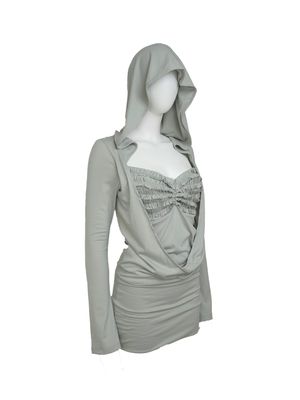 드래이프 후디 드레스 [민트그레이]