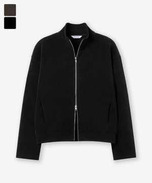 코듀로이 니트 크롭 하이넥 풀집업  ( 2Color )