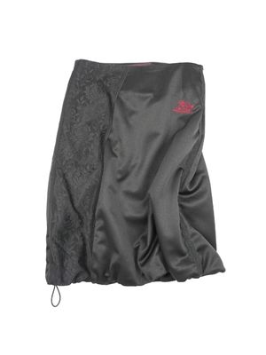 트랙 미디 스커트 [블랙]