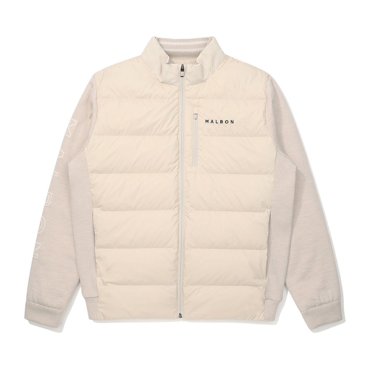 말본 골프(MALBON GOLF) 니트 하이브리드 구스다운 자켓 BEIGE (MAN)