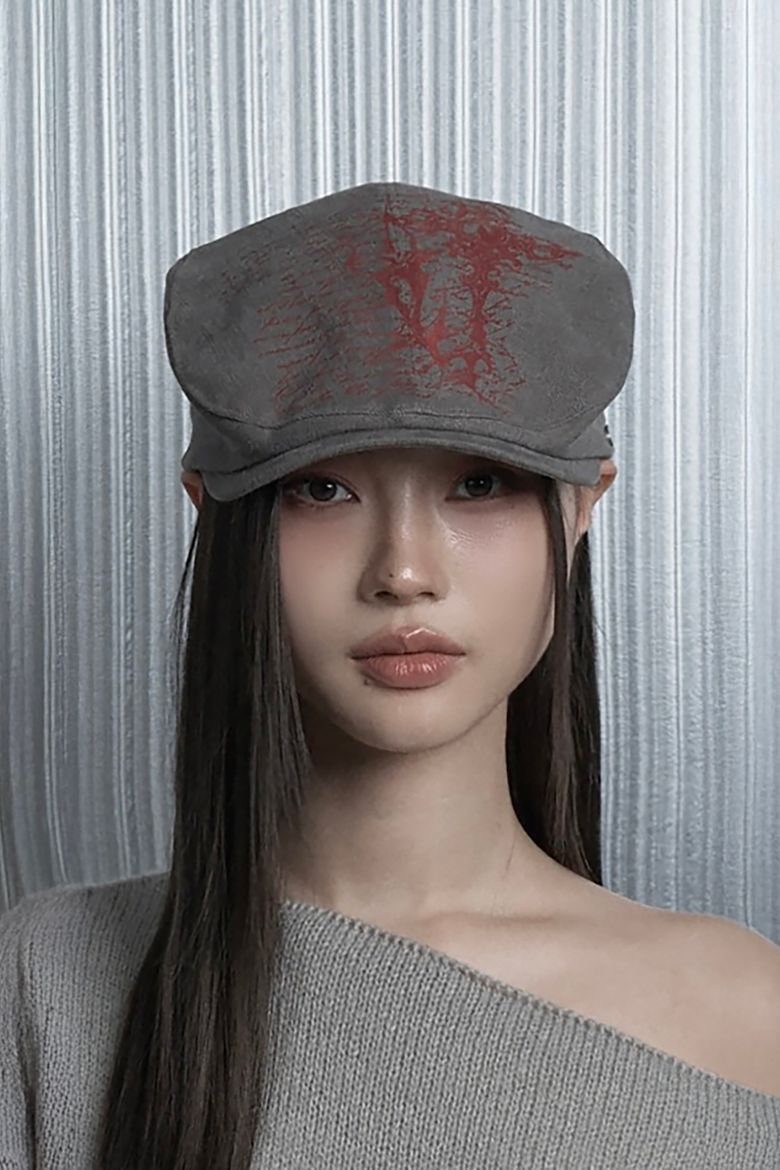 Cross Printing Classic Hunting Cap (Dark Gray)