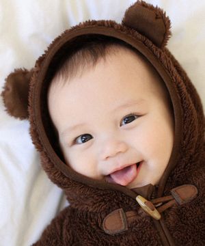 [BABY]베어 버튼 점프수트 브라운