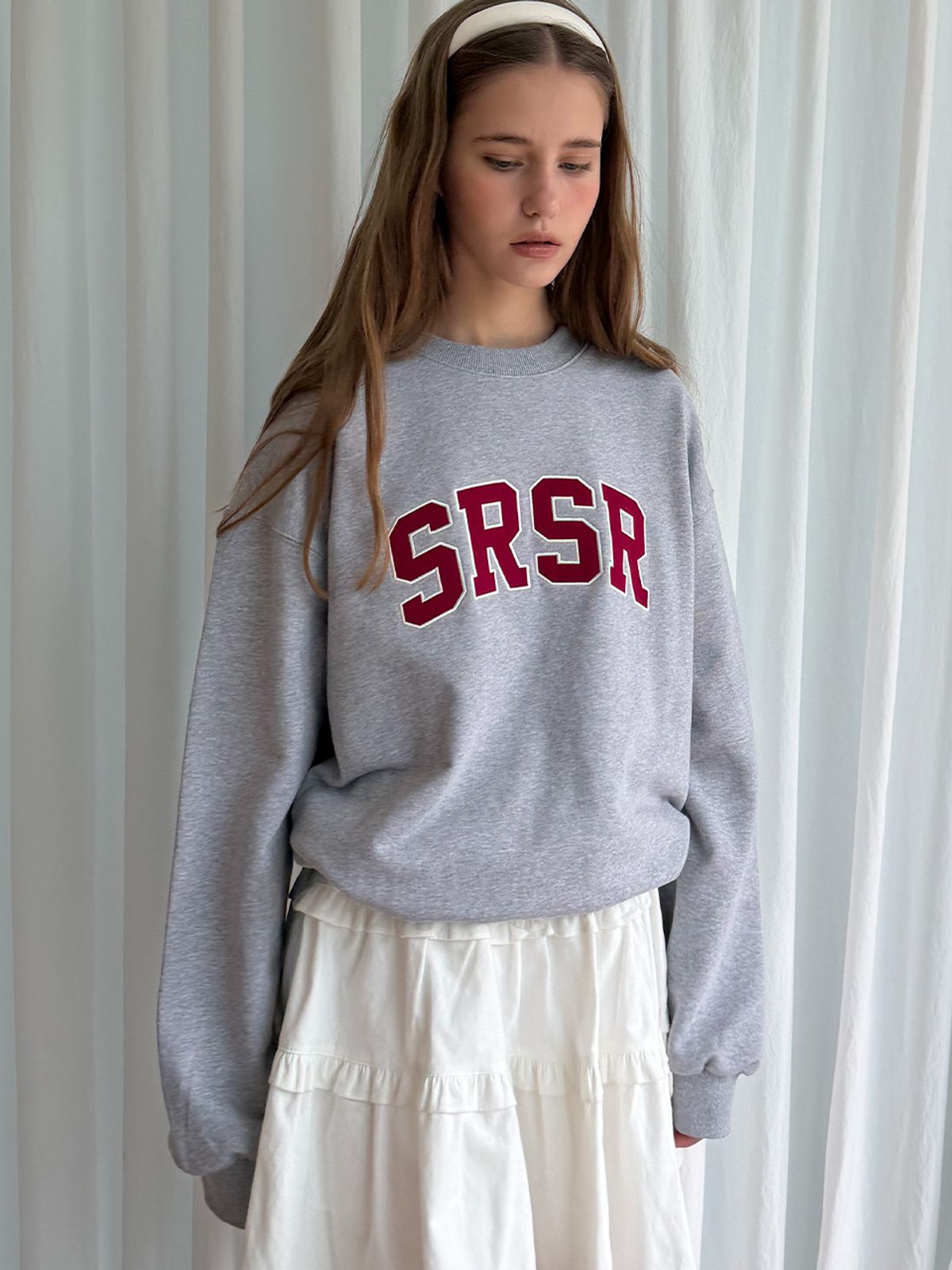 쏘이르(SO IR) [기모]SRSR SIGNATURE SWEATSHIRT - GRAY+RED