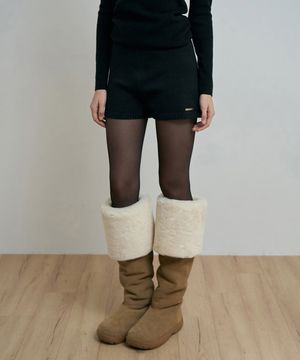 Elo wool knit shorts - Black