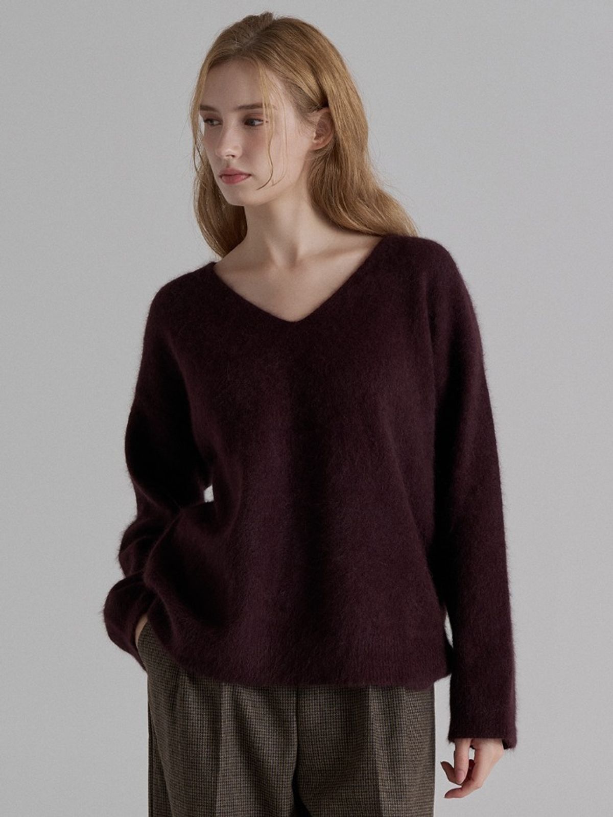 레이허(RAYHER) OVER-SIZED REX BLEND V-NECK[3COLORS]