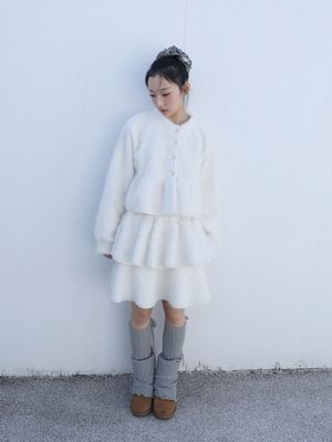 부클레 러플 스커트(아이보리)