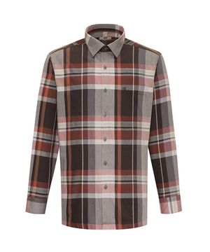 코튼혼방 빅체크 셔츠 브라운