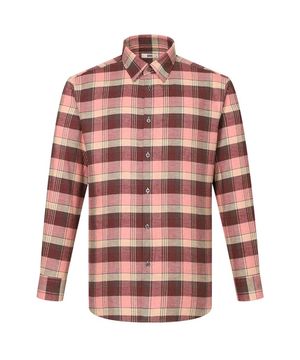 기모 코튼100 미디움체크 셔츠 핑크