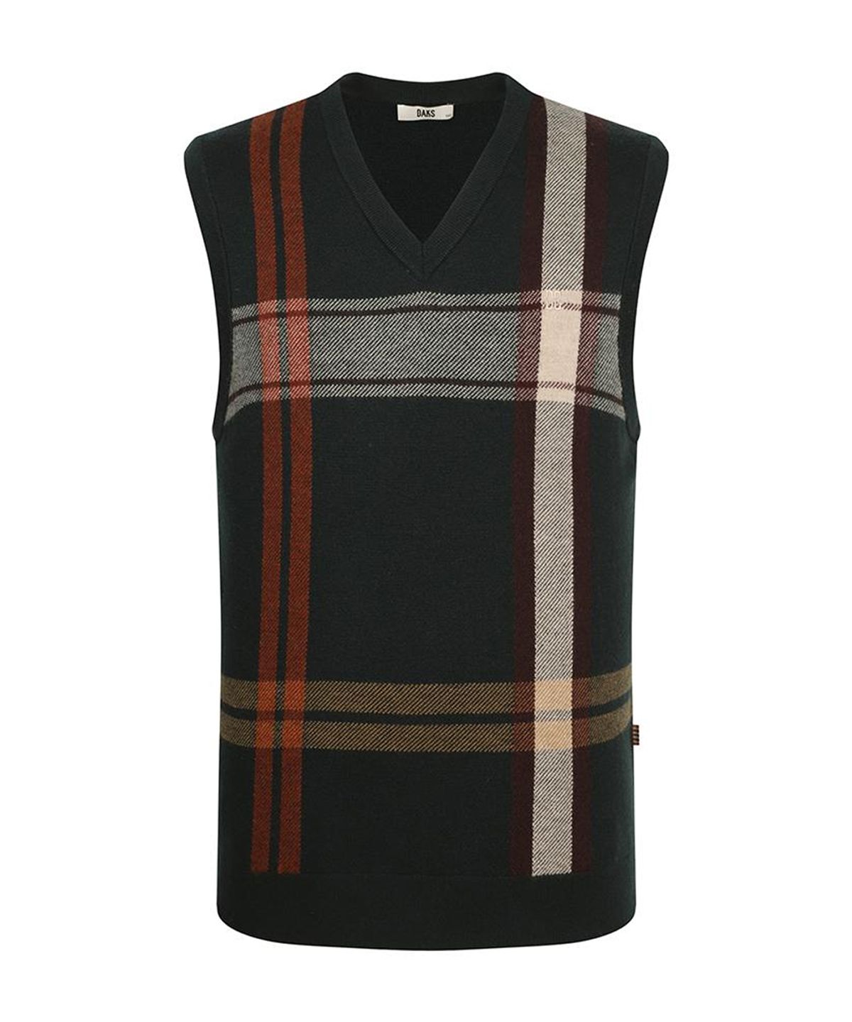 닥스셔츠(DAKS SHIRTS) 울100 빅체크 브이넥 베스트_DLW1SWVE103E1