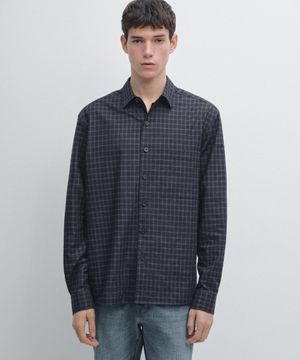 릴랙스 핏 체크 셔츠