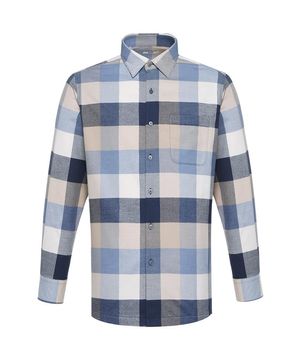 기모 이지케어 빅체크 셔츠 블루