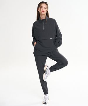 [SET] 에어라이트 스트레치 바람막이 아노락 자켓 셋업 + 러닝 조거팬츠 세트 W 차콜