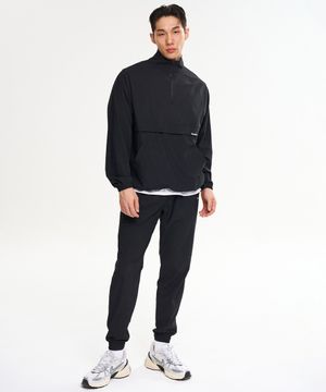 [SET] 에어라이트 스트레치 바람막이 아노락 자켓 셋업 + 러닝 조거팬츠 세트 M 블랙