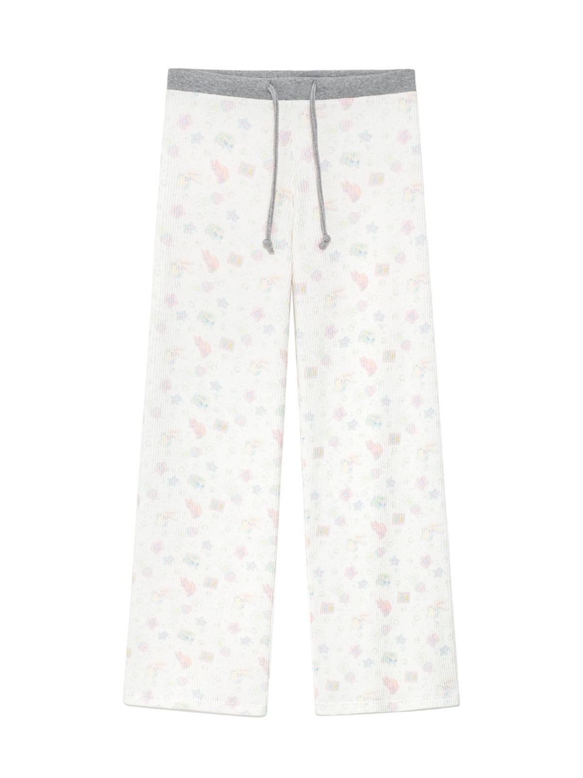글로니(GLOWNY) CONTRAST DREAMY WAFFLE PANTS (GRAY)