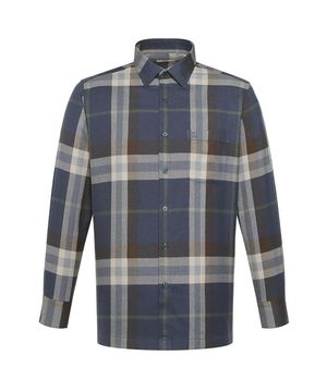 기모 슈퍼빅체크 셔츠 네이비