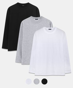 [2PACK] 베이직 스탠다드핏 30수 무지 긴팔티셔츠 3color