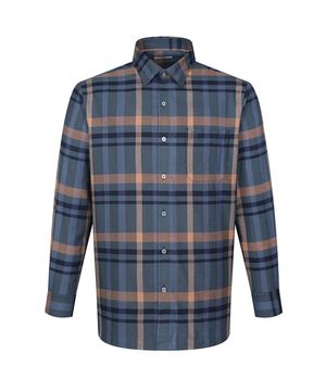 기모 라지체크 셔츠 네이비