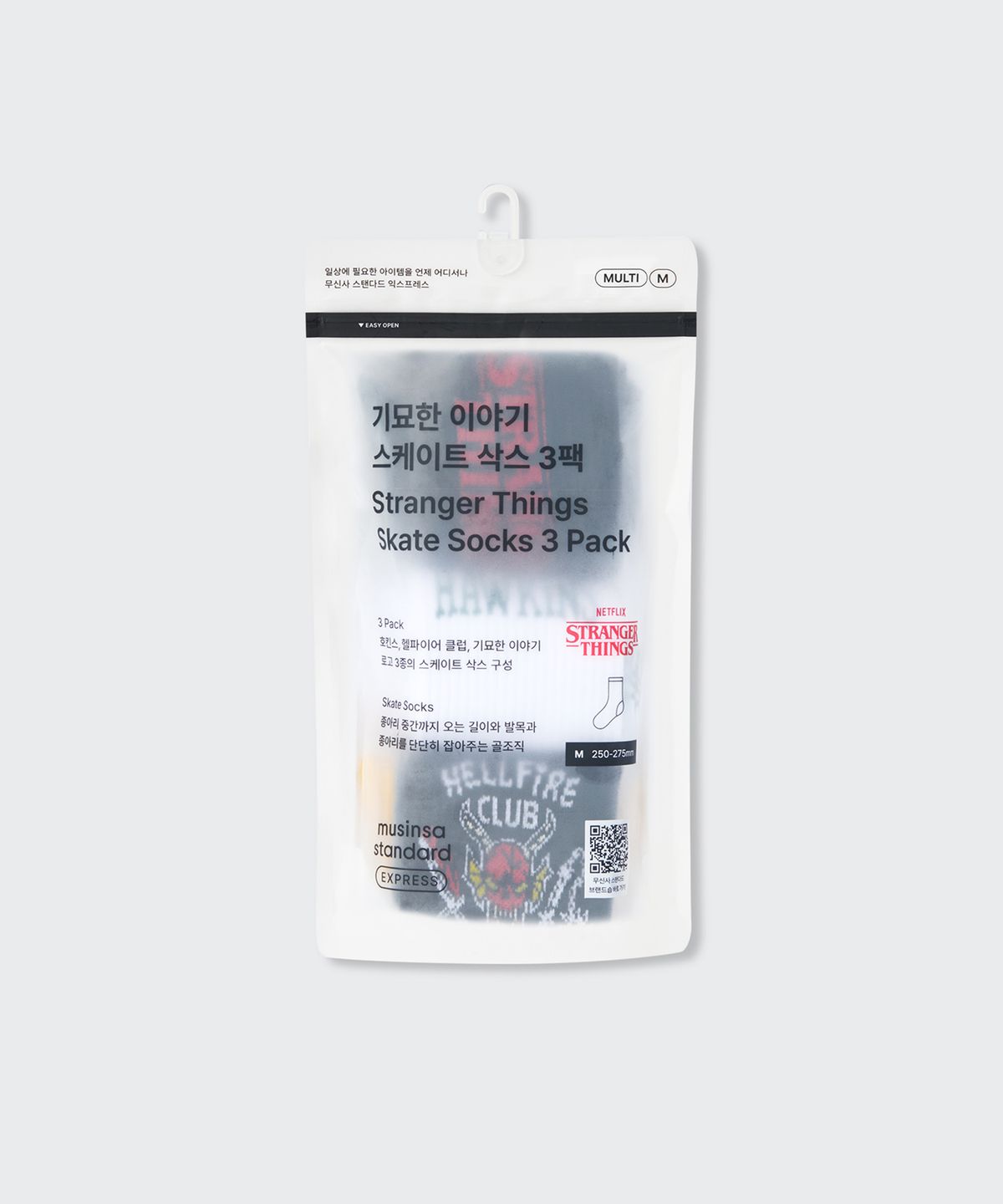무신사 스탠다드(MUSINSA STANDARD) [기묘한 이야기 컬래버] 스케이트 삭스 3팩